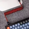 Keychron Coiled Aviator Cable – Raudonas (USB-A į USB-C, 2m, atsegamas GX12)