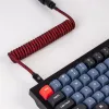 Keychron Coiled Aviator Cable – Raudonas (USB-A į USB-C, 2m, atsegamas GX12)