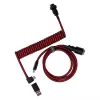 Keychron Coiled Aviator Cable – Raudonas (USB-A į USB-C, 2m, atsegamas GX12)