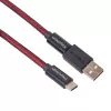 Keychron Coiled Aviator Cable – Raudonas (USB-A į USB-C, 2m, atsegamas GX12)
