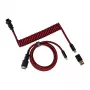 Keychron Coiled Aviator Cable – Raudonas (USB-A į USB-C, 2m, atsegamas GX12)