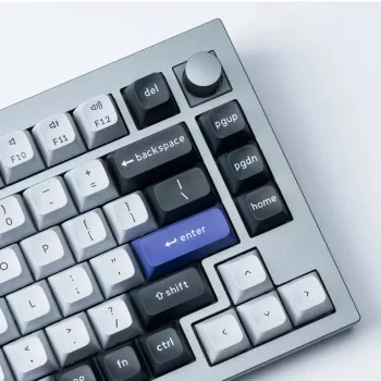 Keychron Double Shot KSA PBT klavišų rinkinys - tamsiai pilka/balti dūmai (137 klavišų, MX stiliaus, ANSI)