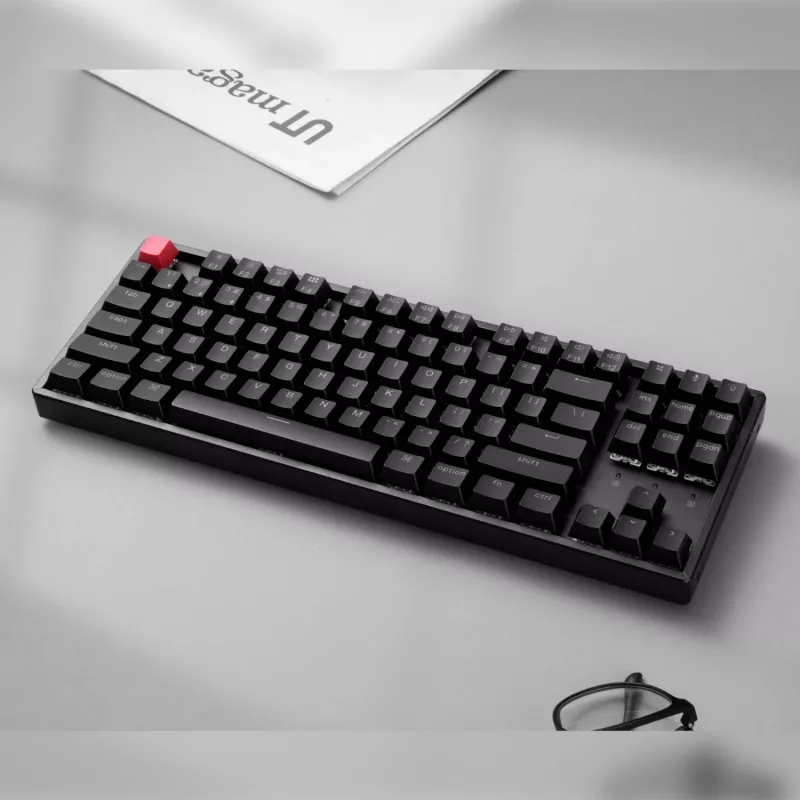 Keychron K8 QMK V2 80% TKL belaidė mechaninė klaviatūra su raudonais jungikliais - juoda