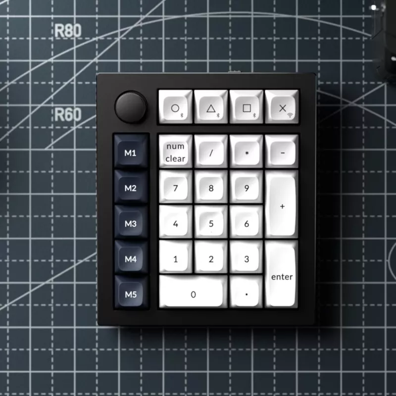 Keychron Q0 Max QMK Gateron Jupiter Banana RGB belaidė skaičių klaviatūra Shell White