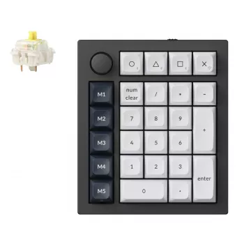Keychron Q0 Max QMK Gateron Jupiter Banana RGB belaidė skaičių klaviatūra Shell White