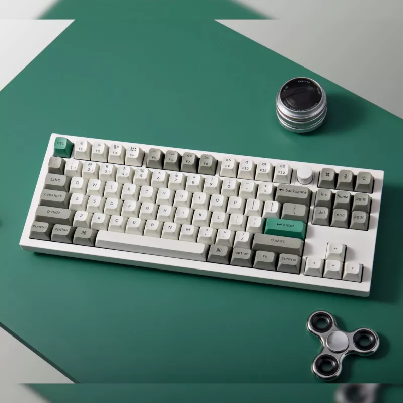 Keychron Q3 Max 80% pilnai surinkta klaviatūra su reguliavimo rankenėle, Red Switch, Hot-Swap Gateron Jupiter RGB belaidė klaviatūra - Shell White