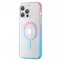 Kingxbar PQY Ice Crystal Series Magnetic Case for iPhone 14 Pro MagSafe Pink and Blue