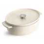KitchenAid ketaus troškintuvas su dangčiu 30 cm, ovalus, Almond Cream