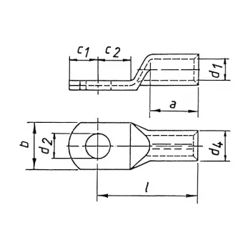 Klauke 108R12 užspaudžiamas kabelio antgalis 95mm² M12 DIN 46235, skarduotas varis