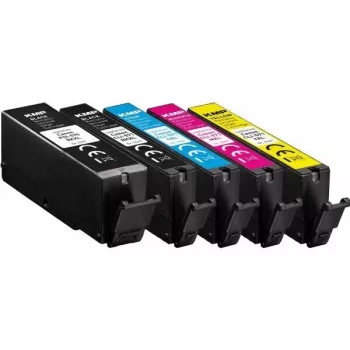 KMP suderinamų rašalo kasečių rinkinys Canon PGI-570XL PGBK, CLI-571XL BK/C/M/Y, 5 vnt., didelės talpos, perdirbtas