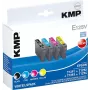 KMP E125V suderinamos rašalo kasetės, 3 vnt. rinkinys – žydra, purpurinė, geltona, skirta Epson Stylus SX230, SX235, SX430, SX438, WorkForce WF-3520, WF-3530, WF-3540, WF-7015, WF-7515, WF-7525