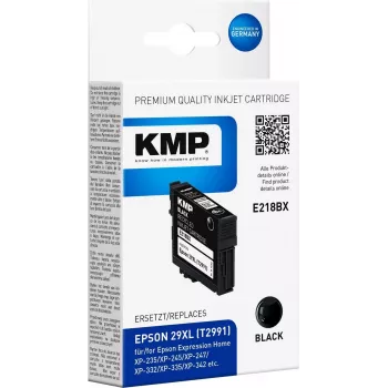 KMP E218BX juodas suderinamas didelės talpos rašalo kasetė Epson Expression Home XP-235, XP-245, XP-247, XP-332, XP-335, XP-342, XP-345, XP-432, XP-435, XP-442, XP-445 (pakeičia T2991, 11,3 ml, 470 puslapių) 1632,4001