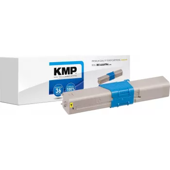 KMP O-T30 Suderinamas Tonerio Kasetė Geltona, Skirta OKI (Pakeičia OKI 44469704)