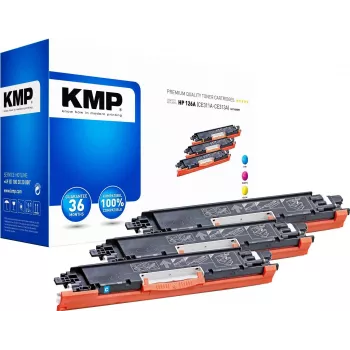 KMP PRINTTECHNIK KMP MULTIPACK H-T149CMY 3 dalių suderinamų tonerio kasečių rinkinys (žydra, purpurinė, geltona) HP Color LaserJet CM2320/CP2025 serijai – pakeičia HP 126A 1226,0030