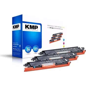 KMP PRINTTECHNIK KMP MULTIPACK H-T149CMY 3 dalių suderinamų tonerio kasečių rinkinys (žydra, purpurinė, geltona) HP Color LaserJet CM2320/CP2025 serijai – pakeičia HP 126A 1226,0030