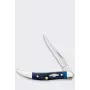Knife Case Rogers Mini Trapper SS mėlyno kaulo rankena sulankstomas kišeninis peilis 2 ašmenys nerūdijantis plienas Slipjoint 89mm