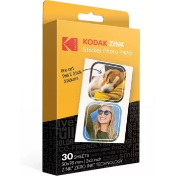 Kodak ZINK 2x3'' 50x76 mm 30 lapų iš anksto išpjauto lipdukų fotopopieriaus