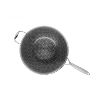 Kohersen Black Cube 32 cm Wok, Tri-Ply Stainless Steel, Induction Compatible, Non-Stick