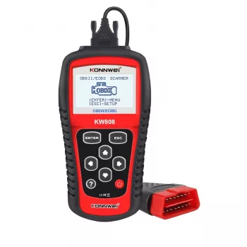 KONNWEI KW808 OBD2 skaitytuvas su apšviestu LCD ekranu, tiesioginių duomenų rodymu ir kelių protokolų palaikymu