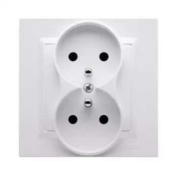 KONTAK-SIMON CGZ2/11 vienvietė kištukinė su įžeminimu, 16A 250V, balta