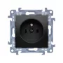 KONTAK-SIMON Simon 10 vienvietė rozetė su įžeminimu, Quick Connect, 16A 250V, matinė juoda