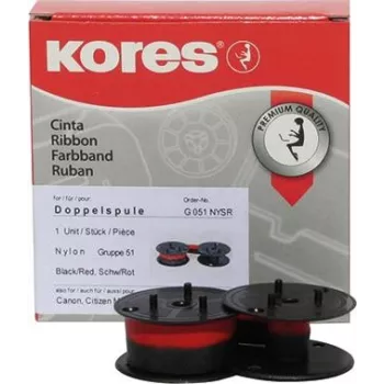 Kores G051NYSR dvispalvė kalkuliatoriaus kasetė, juoda/raudona, 13 mm x 4 m
