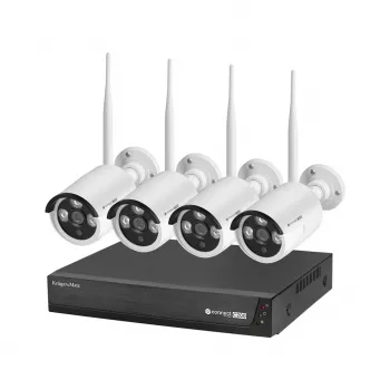 Kruger&Matz Connect C200 Tuya WiFi Monitoring Kit – išmanusis namų apsaugos rinkinys su šliuzu, PIR judesio jutikliu, durų/langų jutikliu ir nuotolinio valdymo pulteliu