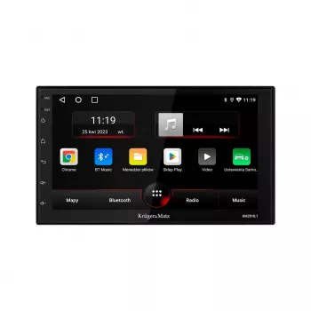 Kruger&Matz KM2010 7 inch 2-DIN automobilinis radijas su belaidžiu Apple CarPlay ir Android Auto, GPS, Bluetooth, 4x45W