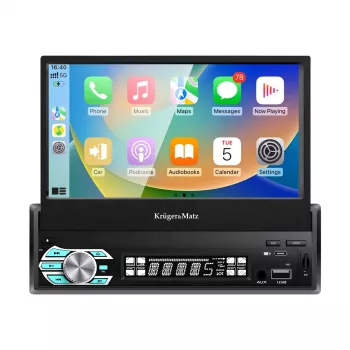 Kruger & Matz KM2018 Automobilinis Radijas su 7 inch Ištraukiamu Ekranu, Apple CarPlay ir Android Auto