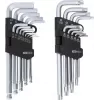 KS TOOLS 22 dalių šešiakampių ir TORX L formos raktų rinkinys su rutuliniu galu ir laikikliu