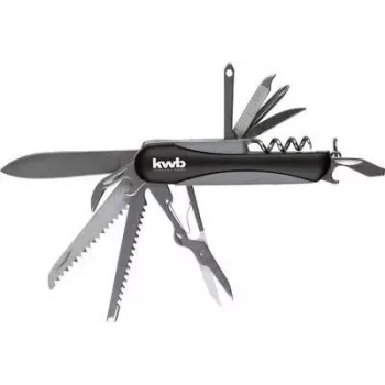 KWB 016120 sulankstomas peilis su vienos rankos atidarymu ir liner lock fiksavimu, nerūdijančio plieno ašmenys, aliuminio rankena, 85 mm ašmenys, universalus