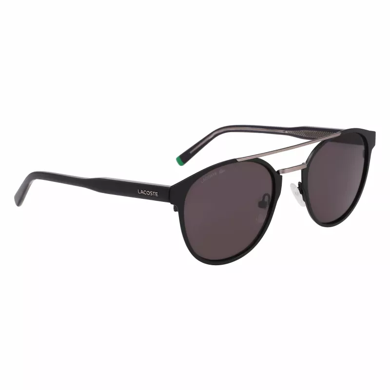 Lacoste L263S-2 Vyriški stačiakampiai akiniai nuo saulės – juodas rėmelis, pilki lęšiai, 53 mm