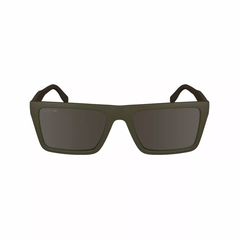 Lacoste L6009S-275 Vyriški stačiakampiai akiniai nuo saulės – Havana acetato rėmelis, rudi polikarbonato lęšiai, UV400 apsauga