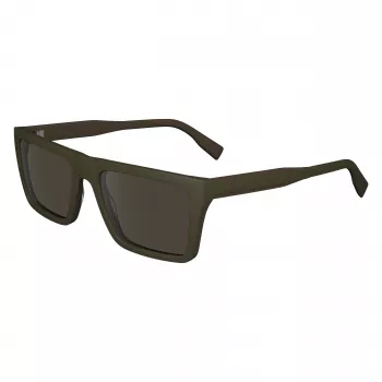 Lacoste L6009S-275 Vyriški stačiakampiai akiniai nuo saulės – Havana acetato rėmelis, rudi polikarbonato lęšiai, UV400 apsauga