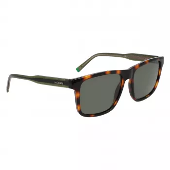 Lacoste L6025S-214 Vyriški stačiakampiai akiniai nuo saulės Havana/Pilki - 56/17/145 mm