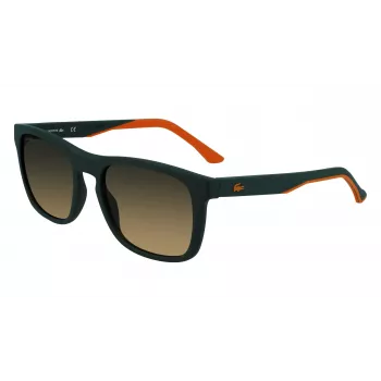 Lacoste L956S-301 Vyrų stačiakampiai akiniai nuo saulės žaliu acetato rėmeliu UV400