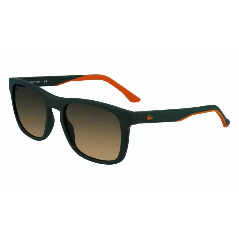 Lacoste L956S-301 Vyrų stačiakampiai akiniai nuo saulės žaliu acetato rėmeliu UV400