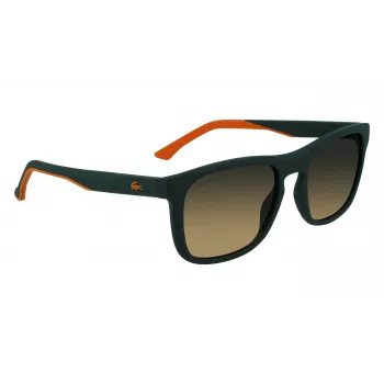 Lacoste L956S-301 Vyrų stačiakampiai akiniai nuo saulės žaliu acetato rėmeliu UV400