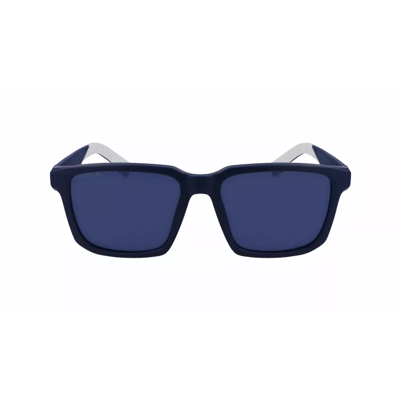 Lacoste L999S-401 vyriški akiniai nuo saulės – Havana acetatinis rėmelis, mėlyni polikarbonatiniai lęšiai, UV400 apsauga