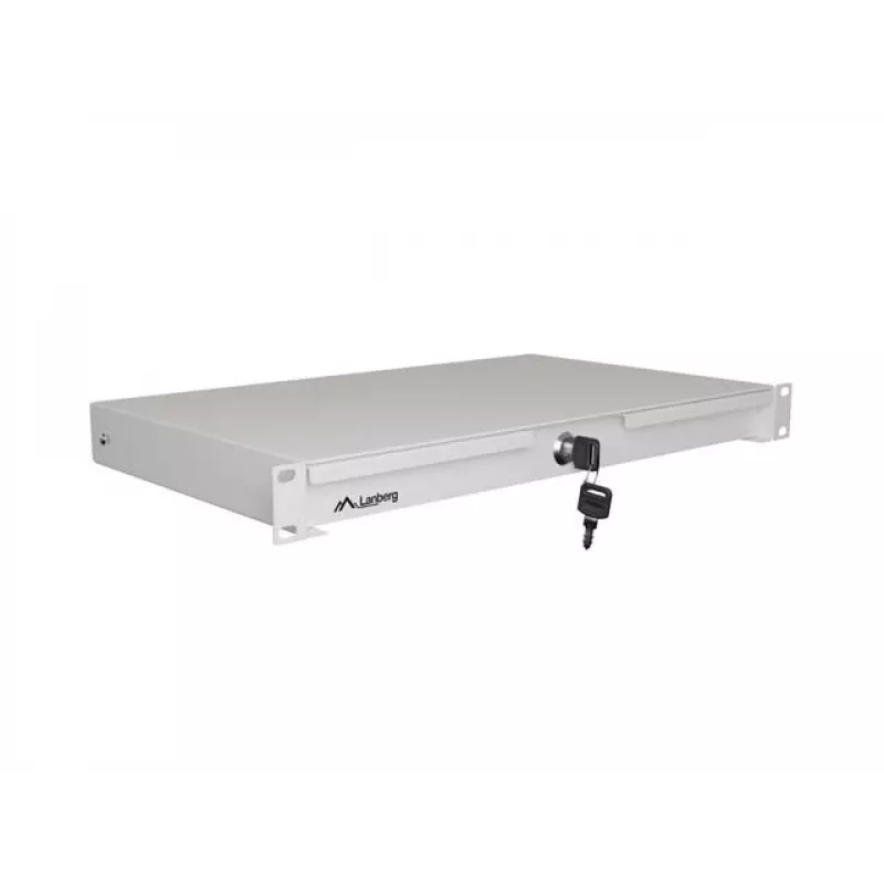 LANBERG 1U 19 inch Sliding Drawer 270mm Depth Grey (30kg Capacity)