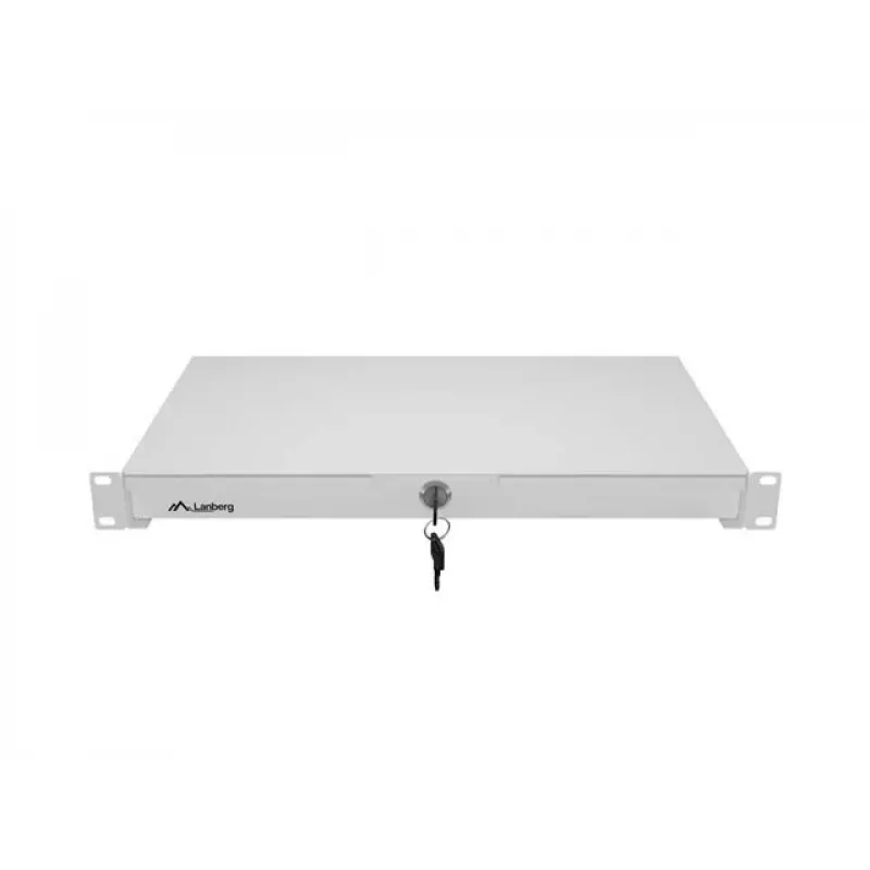 LANBERG 1U 19 inch Sliding Drawer 270mm Depth Grey (30kg Capacity)