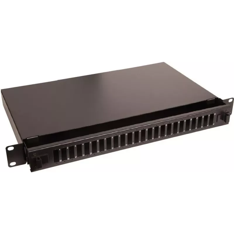 Lanview LVO231552 19 colių 1U 24-Port Fibre Patch Panel SC Duplex/LC Quad, Rack-Mount, Juoda