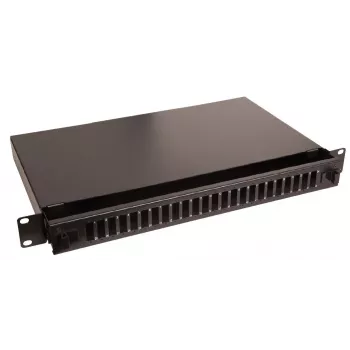 Lanview LVO231552 19 colių 1U 24-Port Fibre Patch Panel SC Duplex/LC Quad, Rack-Mount, Juoda