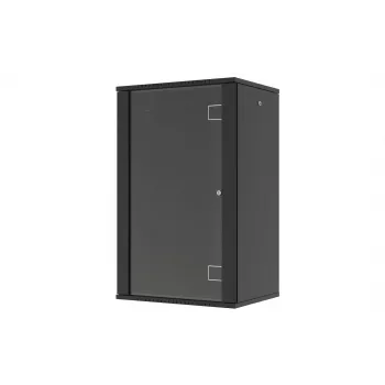 LANVIEW Quick Assembly Flat Pack 19 – 19 inch sieninis tinklo spintelis (6U, 600x450x320mm, grūdinto stiklo durys, juodos spalvos)
