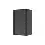 LANVIEW Quick Assembly Flat Pack 19 – 19 inch sieninis tinklo spintelis (6U, 600x450x320mm, grūdinto stiklo durys, juodos spalvos)