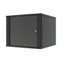 LANVIEW RWF09U66BL Quick Assembly Flatpack 19 sieninis tinklo spintos modulis, 6U, 19 colių, juodos spalvos