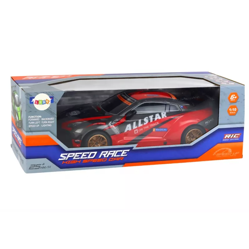 Didelis nuotoliniu būdu valdomas sportinis automobilis 1:10 Raudonas Lean Toys