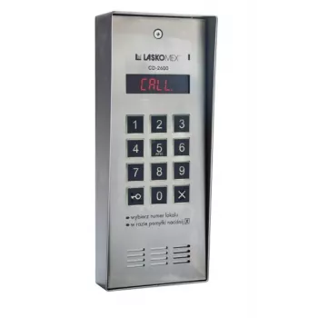 Laskomex CD-2600R Audio durų skambučio skydelis su nerūdijančio plieno RFID kortelių skaitytuvu, montuojamas ant paviršiaus