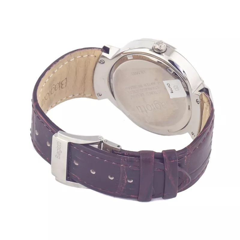 Laura Biagiotti LB0033M-04 Vyrų laikrodis, kvarcinis analoginis, 40 mm, juodas ciferblatas, natūrali oda