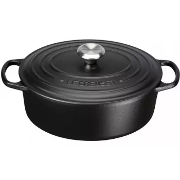 Le Creuset Signature 21178310000430 ovalus kepimo indas 31 cm, 6,3 l, emaliuotas ketus, matinė juoda